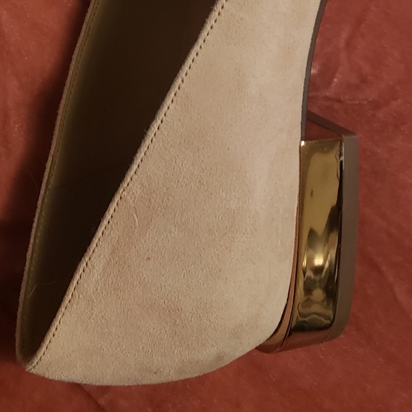 Naturalizer Womens Collette Suede Slip-on Flats size 8W Blush with Gold Heel - Picture 6 of 6